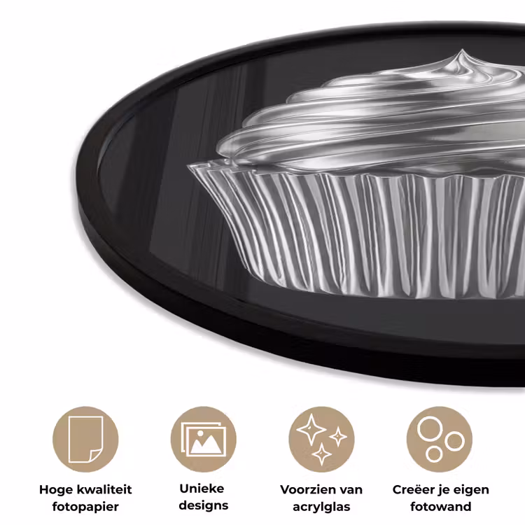 Ronde fotolijst - Cupcake - Luxueus - Zilver — 5