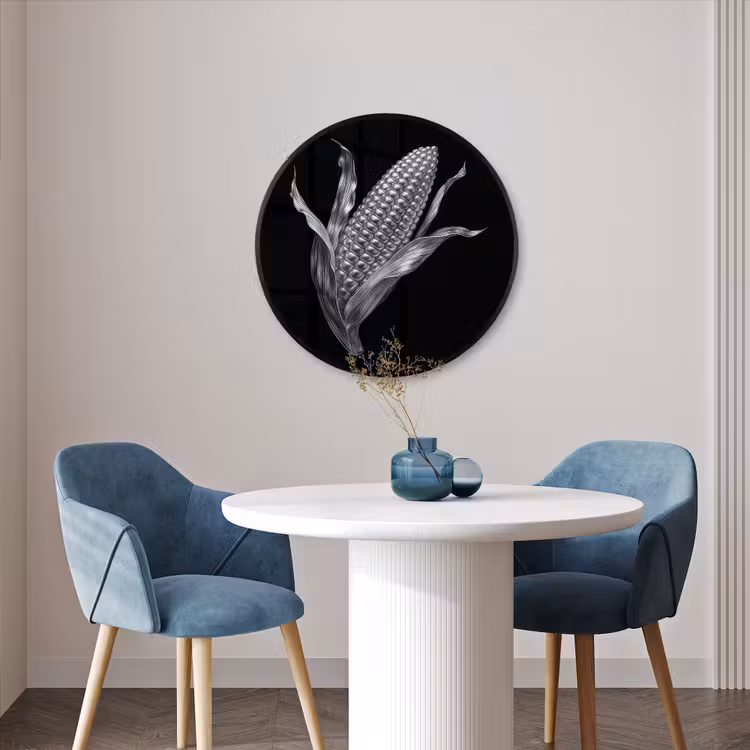 Ronde fotolijst - Maïskolf - Glanzend metaal - Elegant — 3