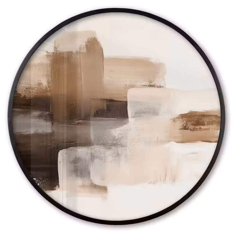 Ronde fotolijst - Penseelstreken - Abstract landschap - Rust — 1