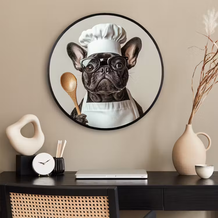 Ronde fotolijst - Bril - Hond - Kok — 2