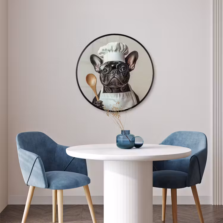 Ronde fotolijst - Bril - Hond - Kok — 3