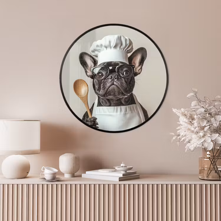 Ronde fotolijst - Bril - Hond - Kok — 4