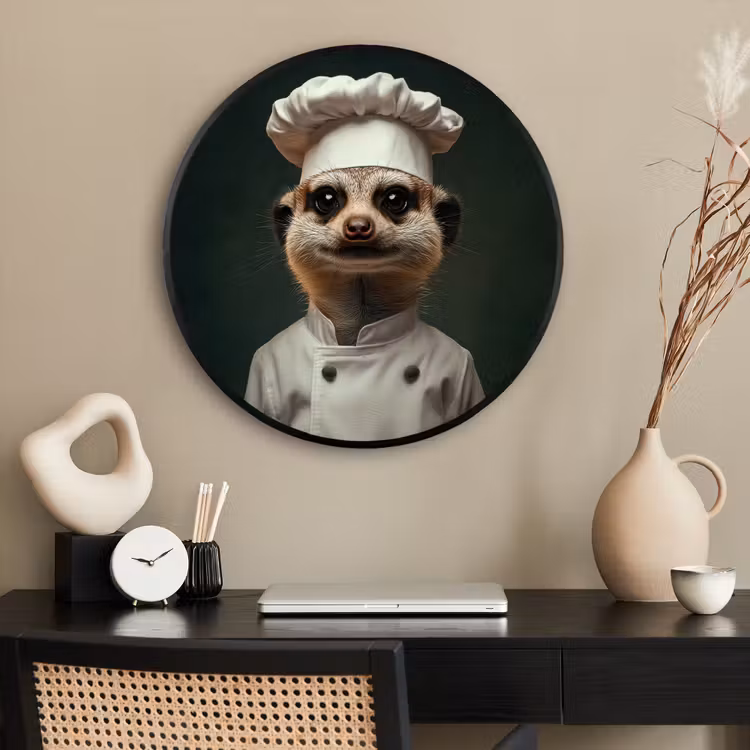 Ronde fotolijst - Dier - Kok - Stokstaartje — 2