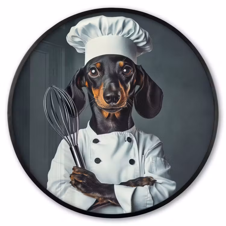 Ronde fotolijst - Hond - Garde - Kok — 1