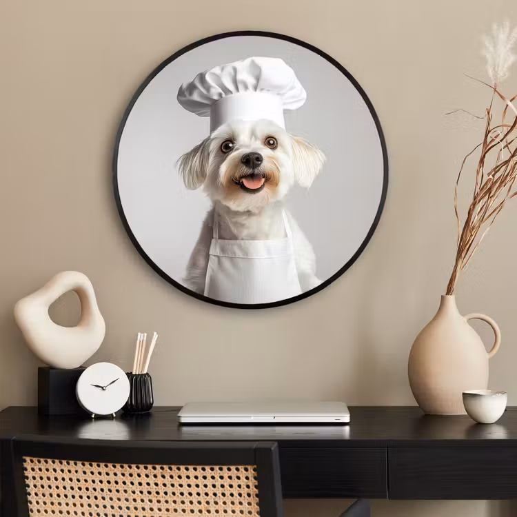 Ronde fotolijst - Hond - Wit - Kok — 2