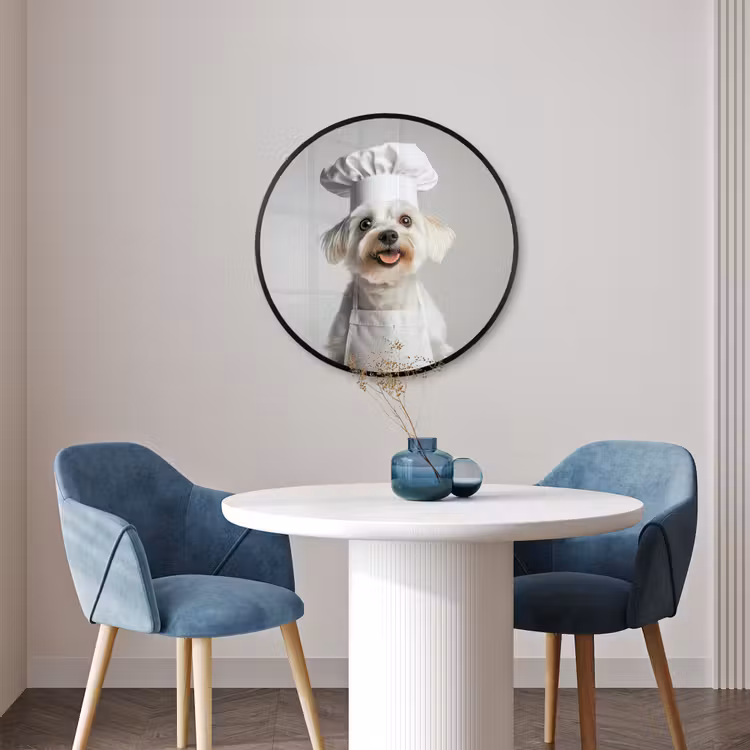 Ronde fotolijst - Hond - Wit - Kok — 3