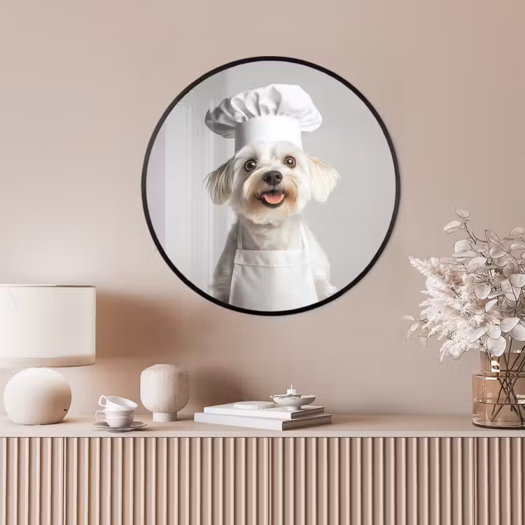 Ronde fotolijst - Hond - Wit - Kok — 4