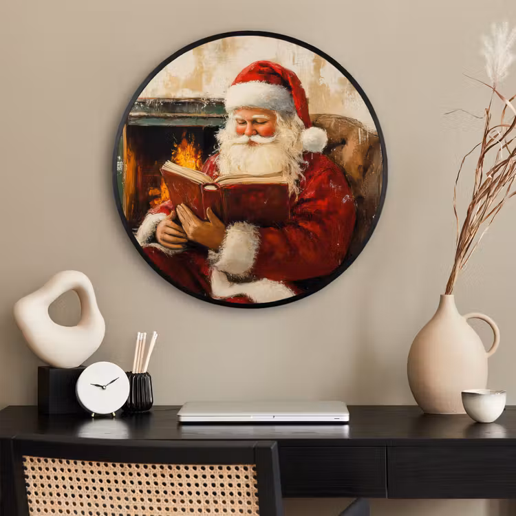 Ronde fotolijst - Kerst - Kerstman - Winter - Open Haard — 2