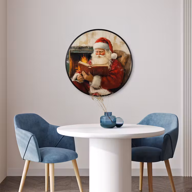 Ronde fotolijst - Kerst - Kerstman - Winter - Open Haard — 3