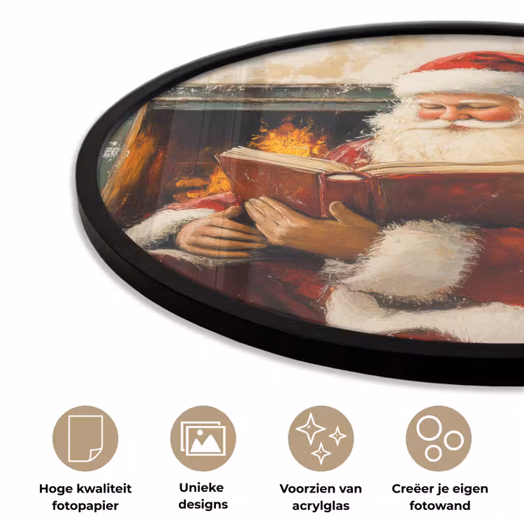 Ronde fotolijst - Kerst - Kerstman - Winter - Open Haard — 5