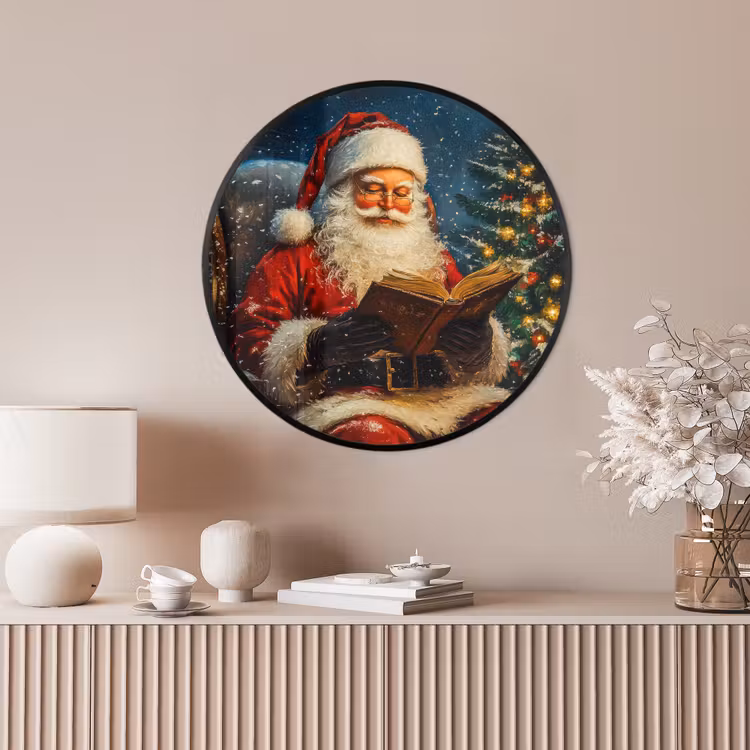 Ronde fotolijst - Kerstman - Kerst - Winter - Kerstboom — 4