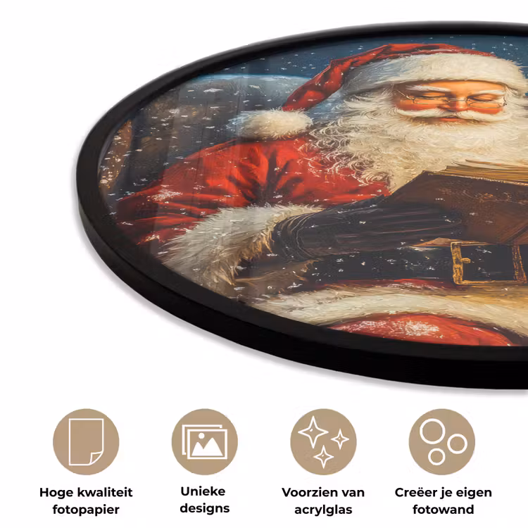Ronde fotolijst - Kerstman - Kerst - Winter - Kerstboom — 5