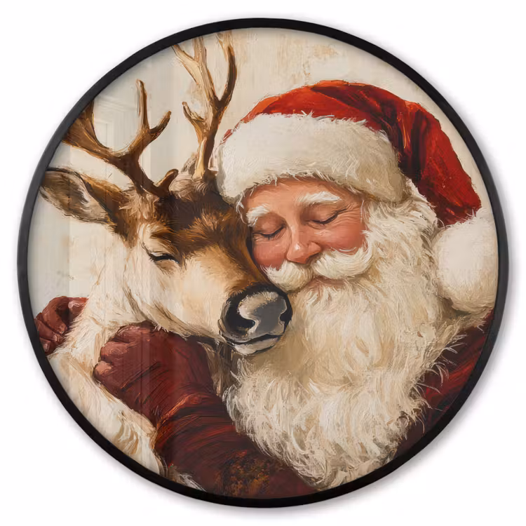 Ronde fotolijst - Kerstman - Rendier - Kerst - Christmas — 1