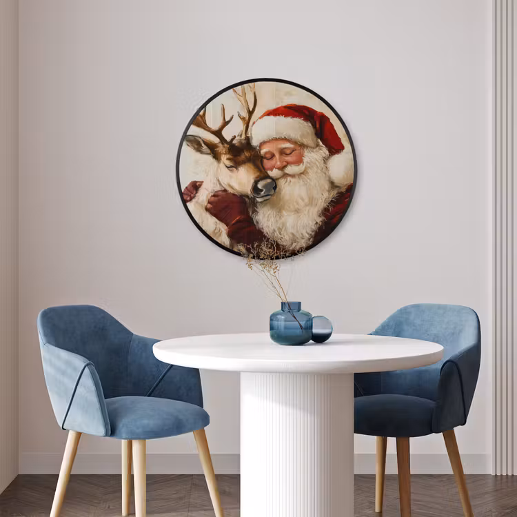 Ronde fotolijst - Kerstman - Rendier - Kerst - Christmas — 3