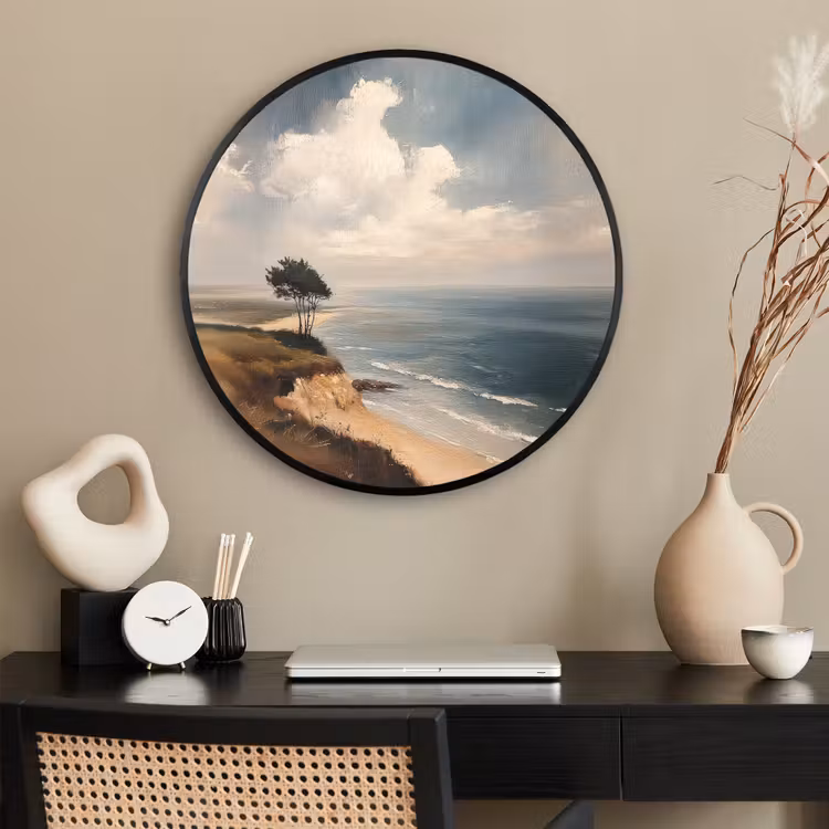 Ronde fotolijst - Klif - Zee - Boom — 2