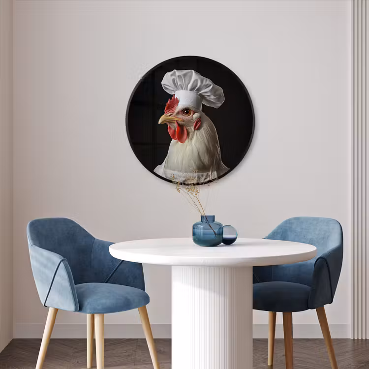 Ronde fotolijst - Kok - Rood - Kip — 3