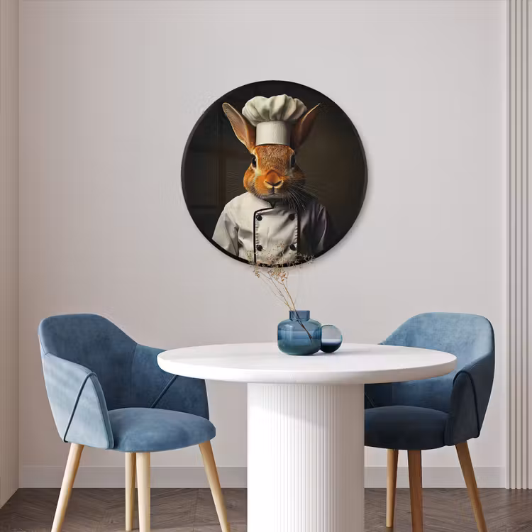 Ronde fotolijst - Konijn - Kok - Dier — 3