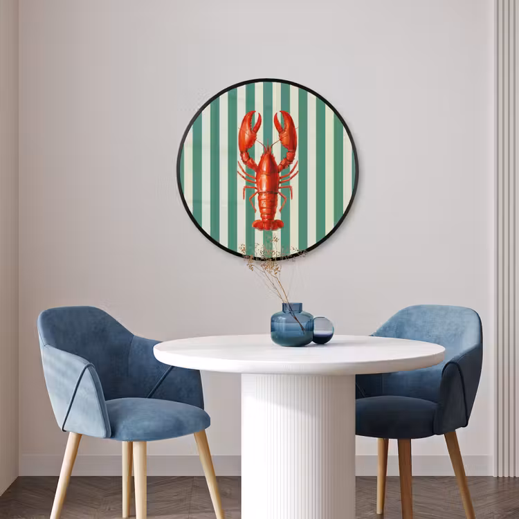 Ronde fotolijst - Kreeft - Strepen - Realistisch - Zomers — 3