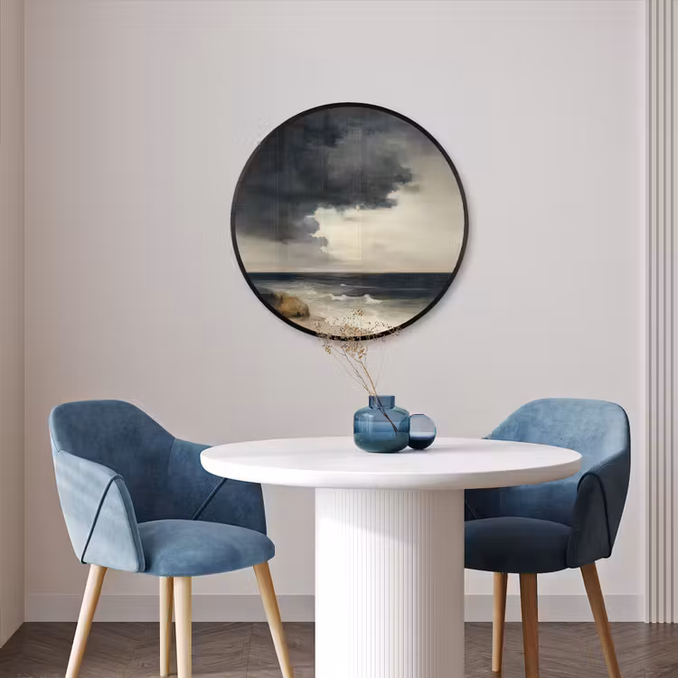 Ronde fotolijst - Kust - Golven - Rots - Storm — 3