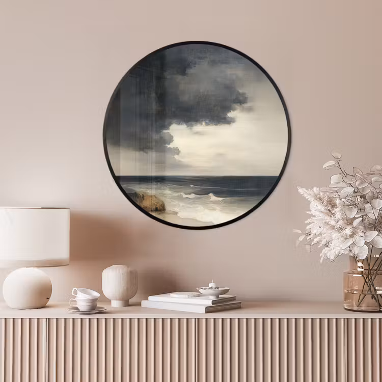 Ronde fotolijst - Kust - Golven - Rots - Storm — 4