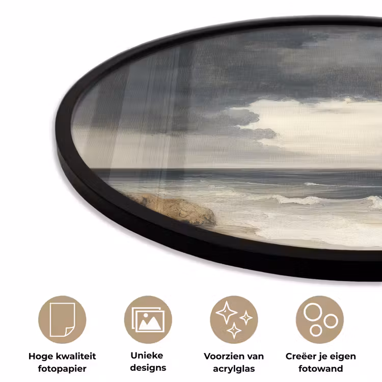 Ronde fotolijst - Kust - Golven - Rots - Storm — 5