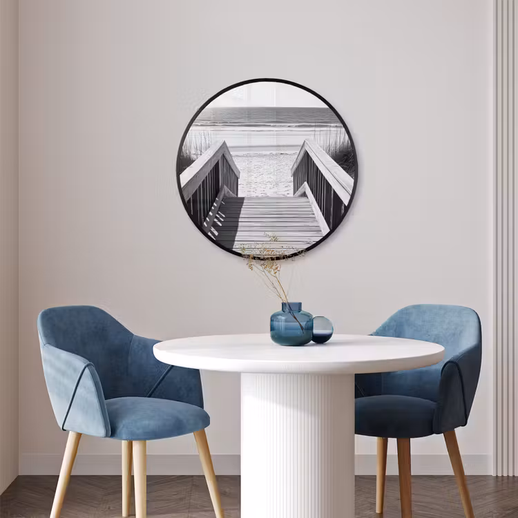 Ronde fotolijst - Loopbrug - Hout - Strand - Zee — 3