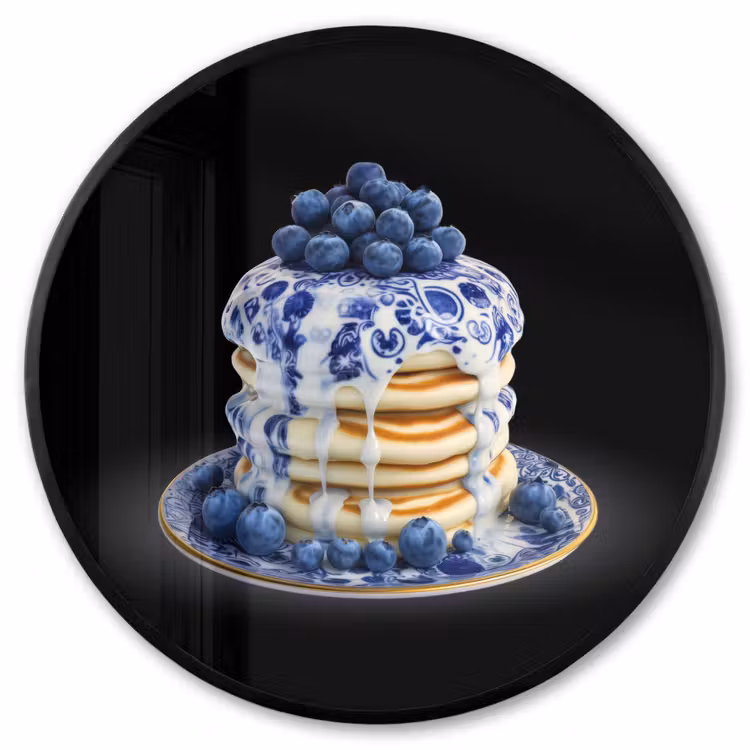 Ronde fotolijst - Pannenkoeken - Blauwe Bessen - Bord — 1