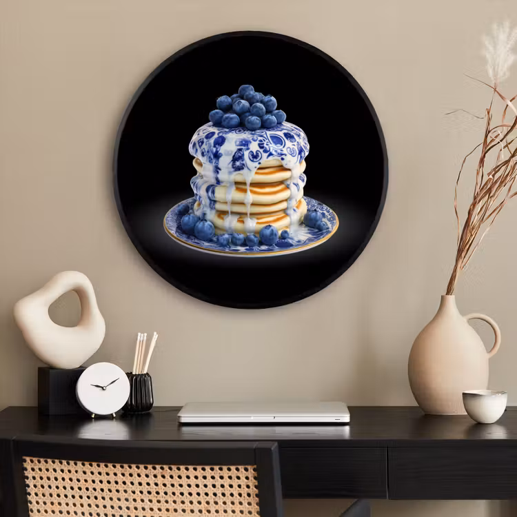 Ronde fotolijst - Pannenkoeken - Blauwe Bessen - Bord — 2