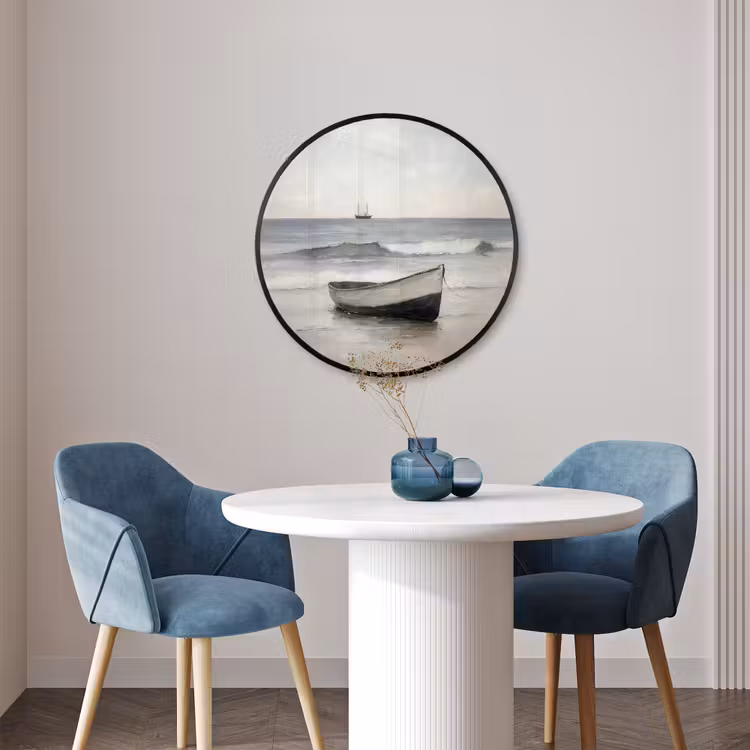 Ronde fotolijst - Roeiboot - Zee - Horizon — 3