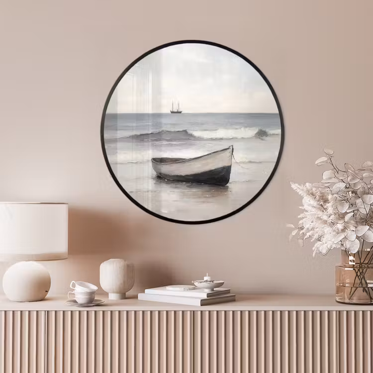 Ronde fotolijst - Roeiboot - Zee - Horizon — 4