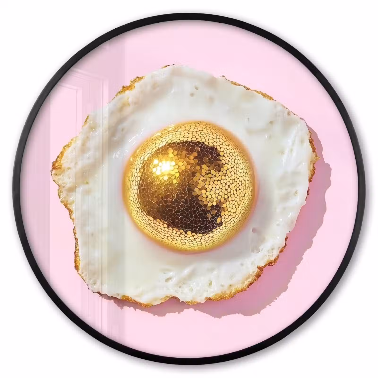 Ronde fotolijst - Ei - Disco - Ontbijt - Glitter — 1