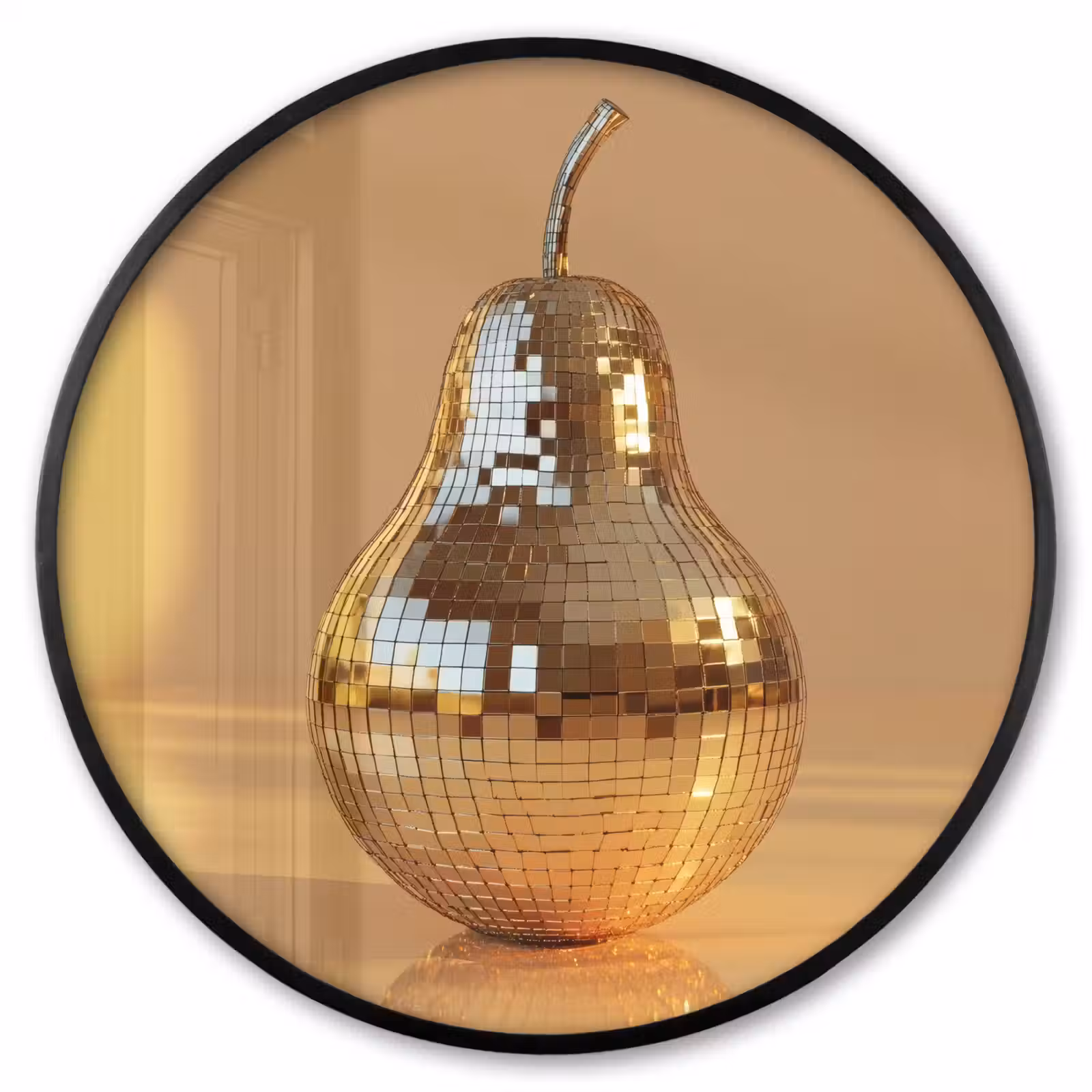Ronde fotolijst - Goud - Disco - Glitter - Peer — 1