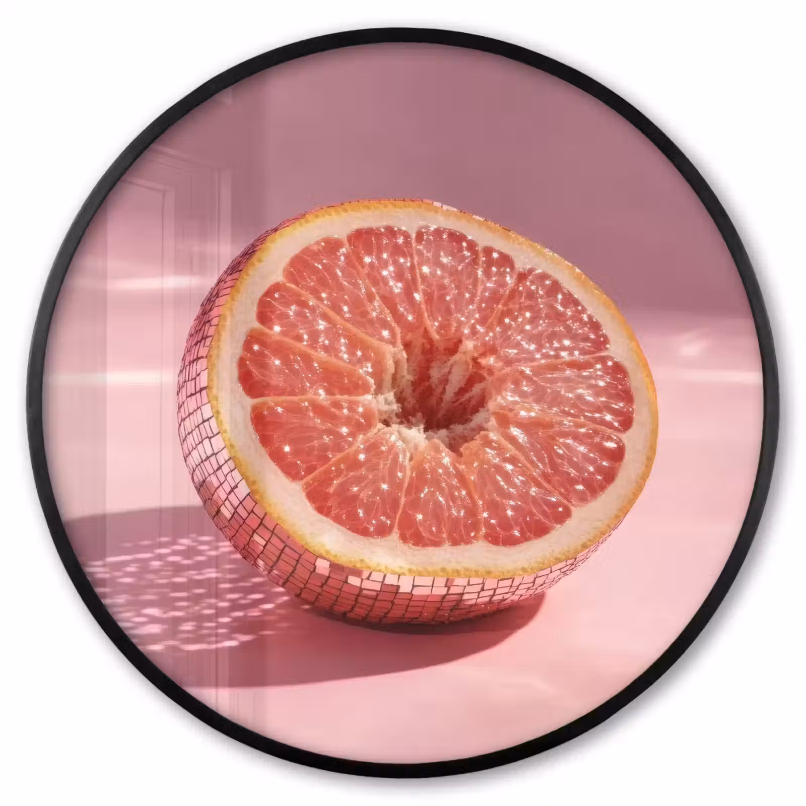Ronde fotolijst - Grapefruit - Roze - Disco - Shiny — 1