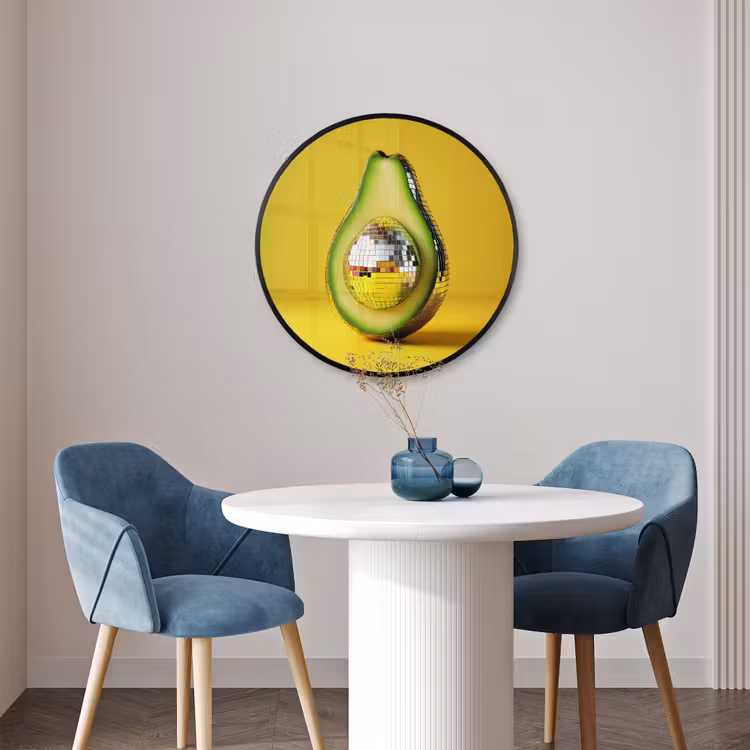 Ronde fotolijst - Avocado - Discobal - Geel - Glitter — 3