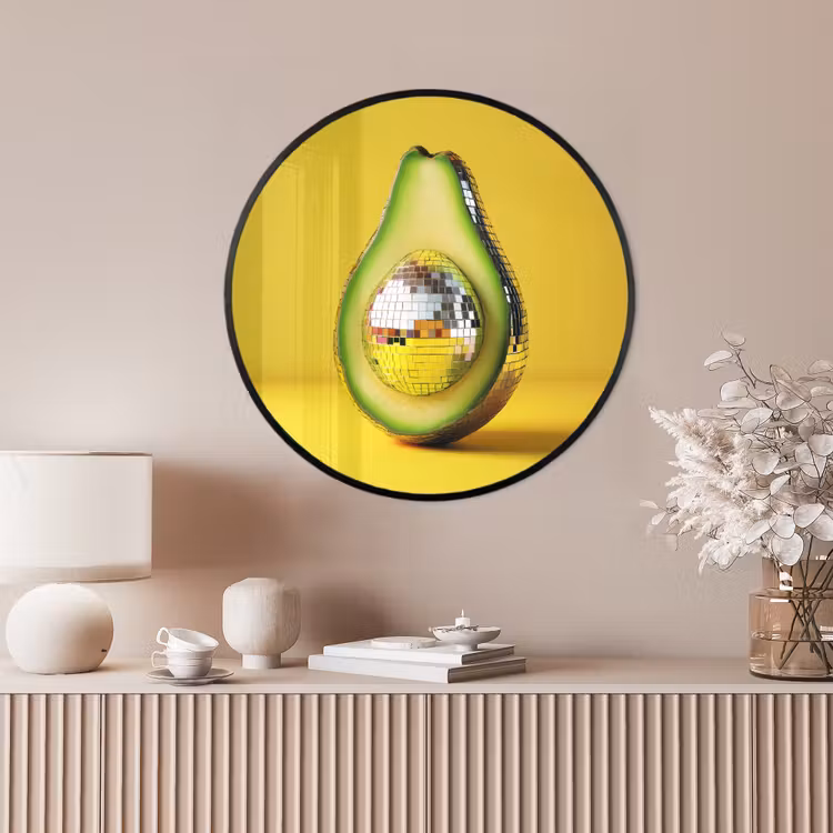 Ronde fotolijst - Avocado - Discobal - Geel - Glitter — 4