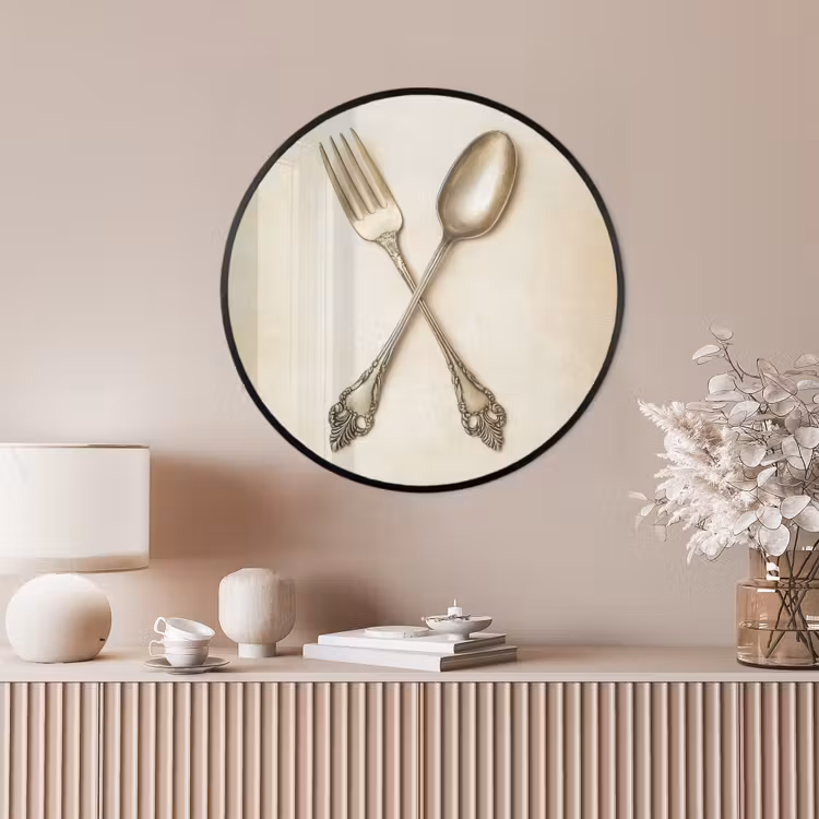 Ronde fotolijst - Beige - Vintage - Bestek — 4
