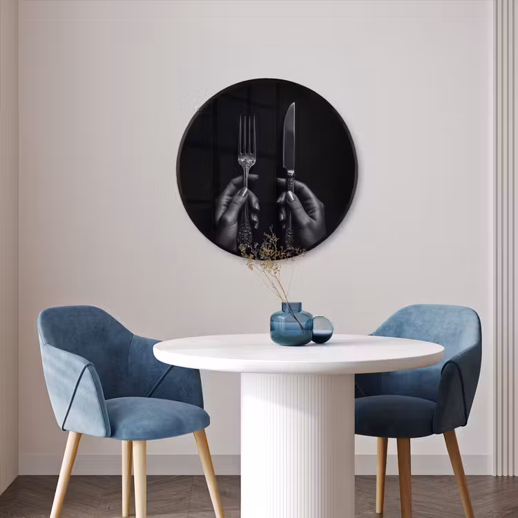 Ronde fotolijst - Bestek - Zwart - Wit — 3