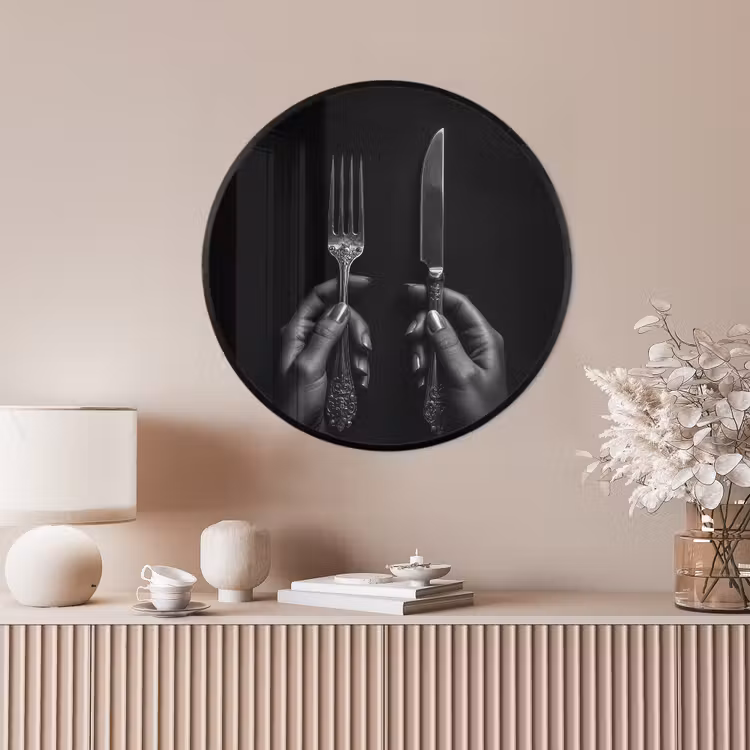 Ronde fotolijst - Bestek - Zwart - Wit — 4
