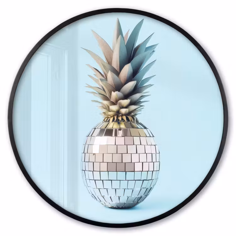 Ronde fotolijst - Blauw - Ananas - Disco - Discobal — 1