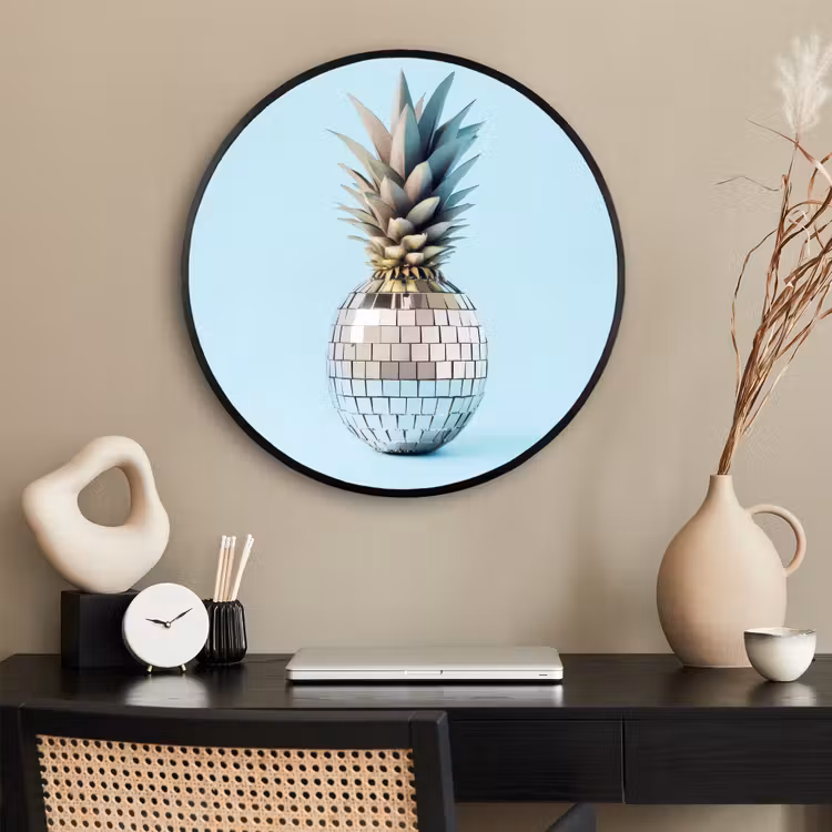 Ronde fotolijst - Blauw - Ananas - Disco - Discobal — 2
