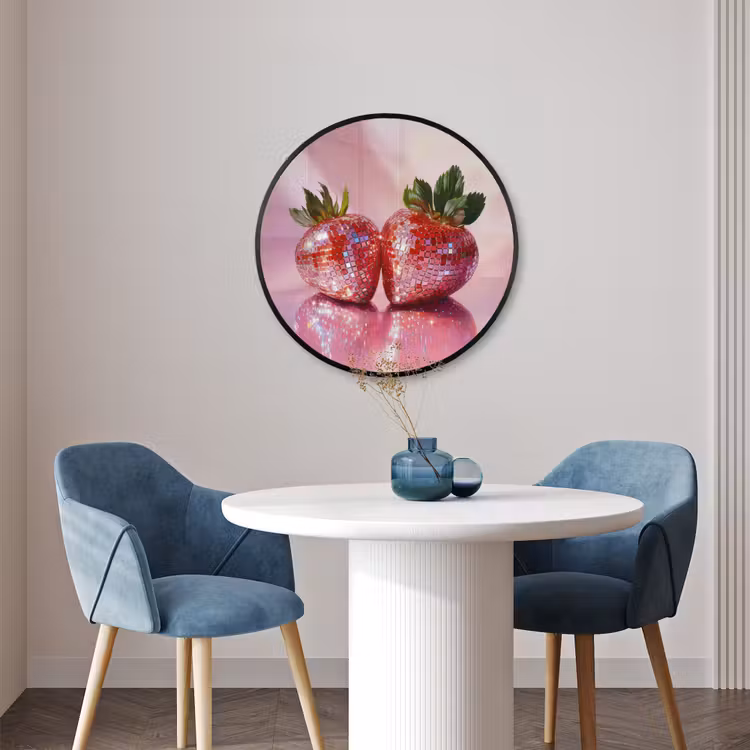 Ronde fotolijst - Disco - Fruit - Glitter - Strawberry — 3
