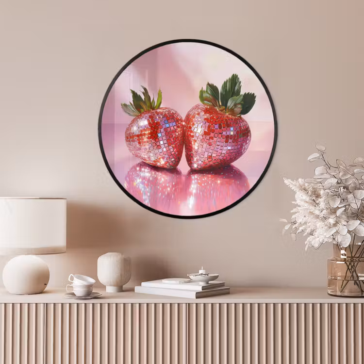 Ronde fotolijst - Disco - Fruit - Glitter - Strawberry — 4