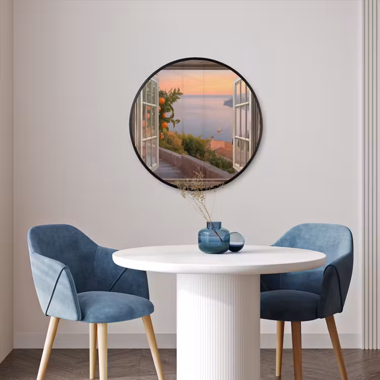 Ronde fotolijst - Doorkijk - Uitzicht - Meer - Landschap — 3