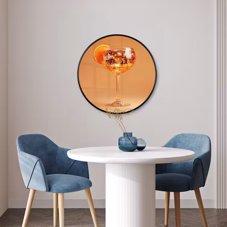 Ronde fotolijst - Drank - Oranje - Glitter - Disco — 3
