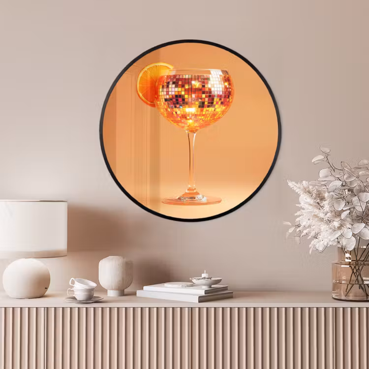 Ronde fotolijst - Drank - Oranje - Glitter - Disco — 4