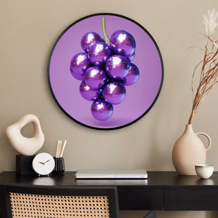 Ronde fotolijst - Druif - Disco - Glitter - Paars — 2