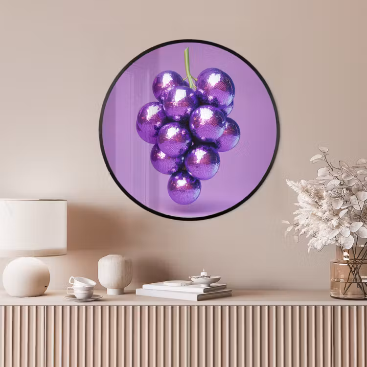 Ronde fotolijst - Druif - Disco - Glitter - Paars — 4