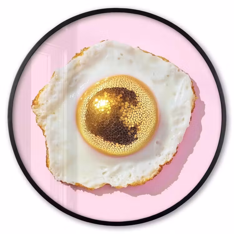 Ronde fotolijst - Ei - Disco - Ontbijt - Glitter — 1