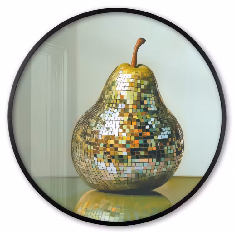 Ronde fotolijst - Fruit - Disco - Art - Glitter — 1
