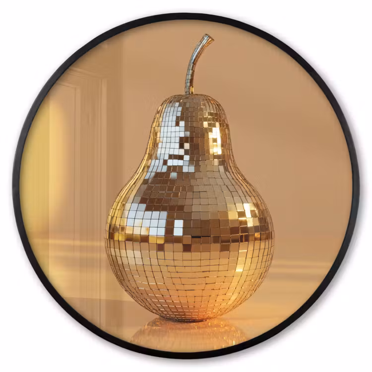 Ronde fotolijst - Goud - Disco - Glitter - Peer — 1